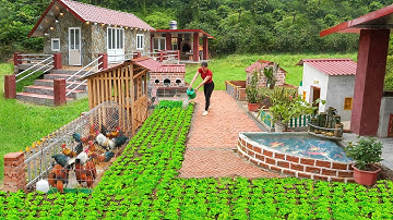 Full Video: 45 Days Building Many Creative House For Animals - Clean Walkway - Growing Vegetables