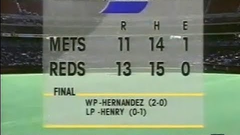 Reds comeback from 7 runs down in the 8th inning: 5/6/95 Mets at Cincinnati Reds full game