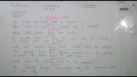 Class 5 (English), Unit #16 Lesson #3 Q/A (Part A) .