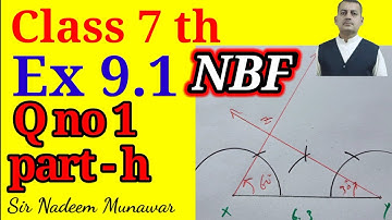 Class 7 Exercise 9.1 Q no 1 part h NBF  how draw triangle Sir Nadeem  Munawar