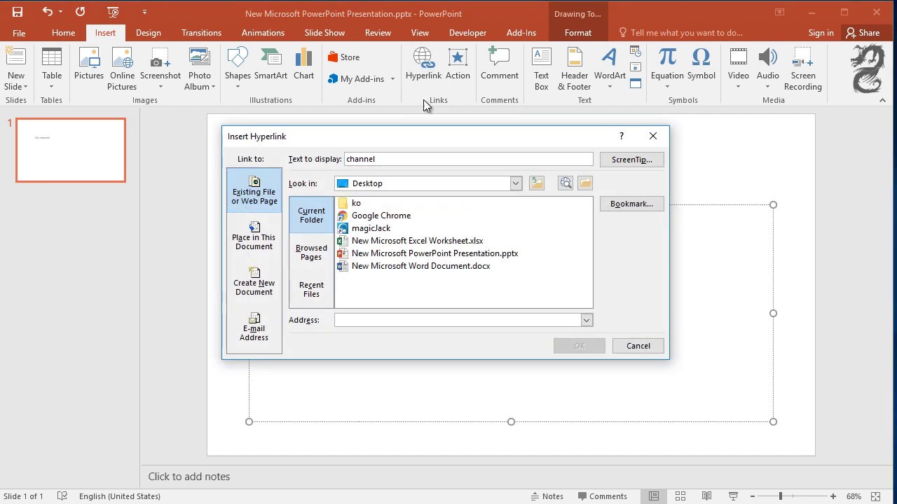 how to make powerpoint presentation with hyperlink