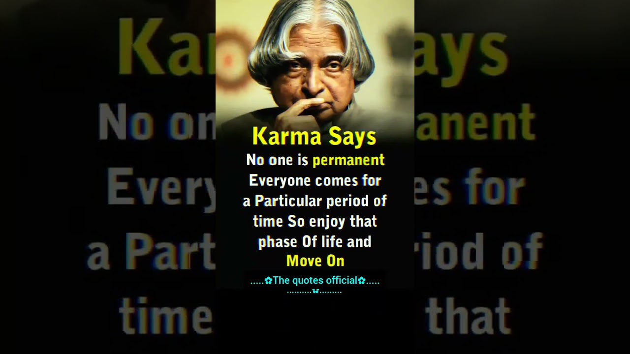 Karma says APJ Abdul Kalam quotes official 