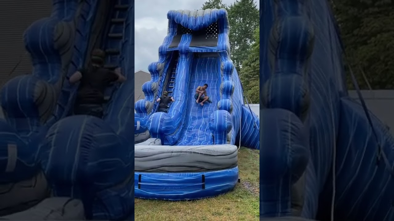 Monster water slide at Logan’s party