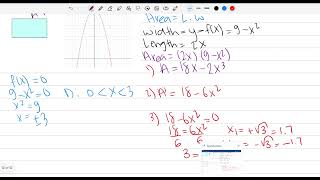 4.5 Applied Optimization, rectangle inscribed in function