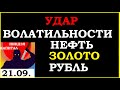 21.09.УДАР ВОЛАТИЛЬНОСТИ. Курс ДОЛЛАРА на сегодня.Нефть. Золото. Рубль.Финансовые новости. Трейдинг