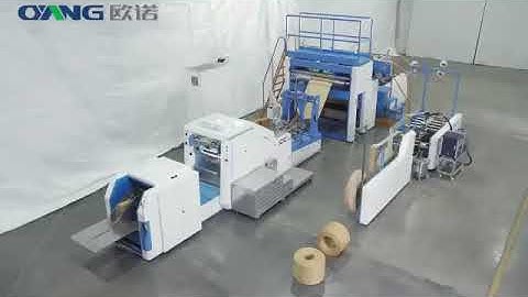 A400 Ounuo/Allwell Automatic Paper bag making machine with Twist handle-Bolsa de papel.