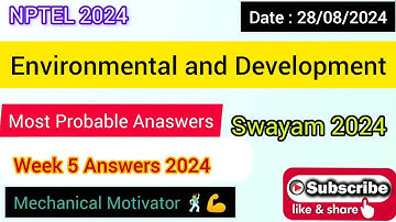 Environmental and Development WEEK 5 Quiz | Assignment 5 Solution | NPTEL | SWAYAM 2024