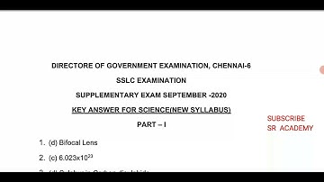 10th standard science public exam original question paper september 2020 and answer key