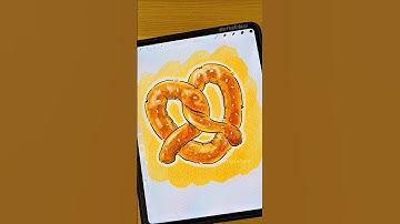Simple Fun Pretzel 🥨 #procreate #shorts #art #watercolor