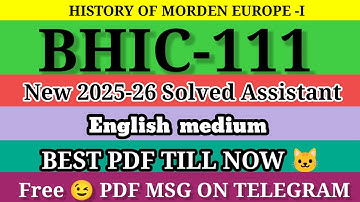 BHIC 111 SOLVED ASSIGNMENT 2025-26 in English ll bhic 111 solved assignment 2026 ll ignou bhic111