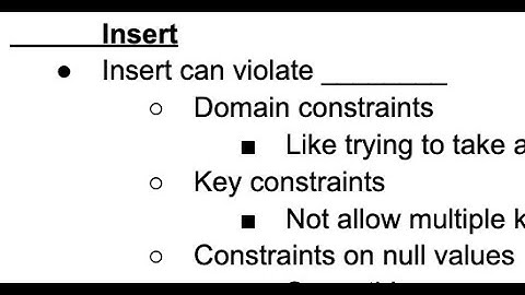 Constraint violation - Insert, Delete, Update | Relational Data Model & Database Constraint
