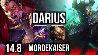 DARIUS vs MORDEKAISER (TOP) | 2200+ games, 6 solo kills | KR Master | 14.8