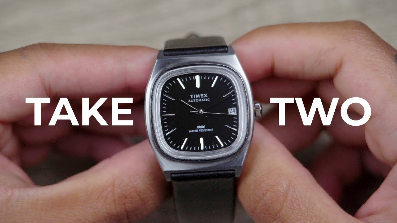 時計 REISSUE 1983 E-line tw2y07500 Timex® Automatic 1983 E Line 34mm Leather Strap Watch - TW2Y07500
