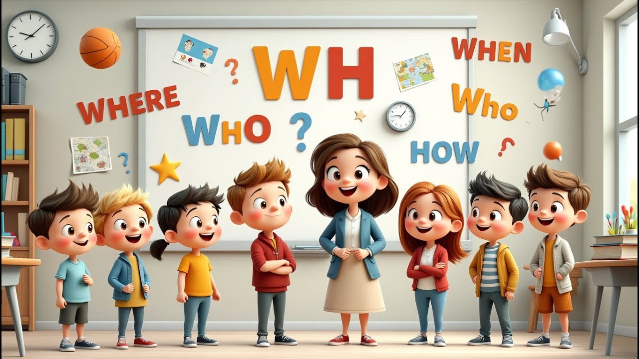 Who, What, Where, When, Why & How Song for Kids | WH Questions ...