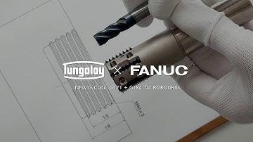 With - Tungaloy × FANUC Fewer setups! Efficient threading from pre-drill with G-Code! #cnc #machine