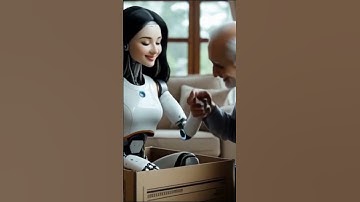 A Beautiful Robot Holds a Man’s Hand to Rise from Cotton | Soft Power Meets Human Touch 🤖🤝 🌸✨ #ai