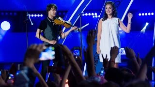 Alexander Rybak and Nika Smolyanova with Europe's Skies at New Wave Junior Artek 2015 Resimi