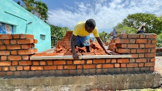 Sill Level Bricklaying Construction!beautiful with 23x31 size house Sill level brick work