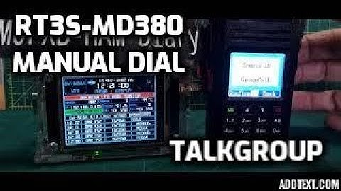 RETEVIS RT3S/MD380 Manual Dial - Talkgroups