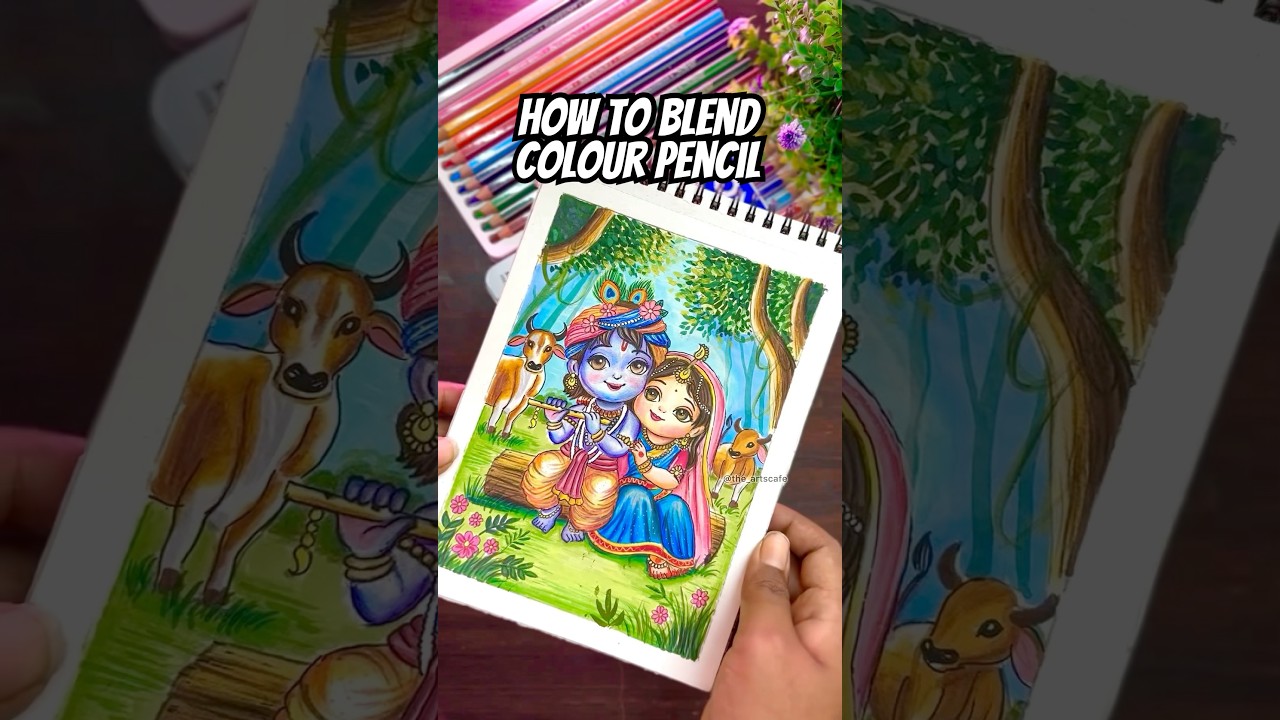 Tutorial: How to blend colour pencil properly 😍 #Shorts #trending