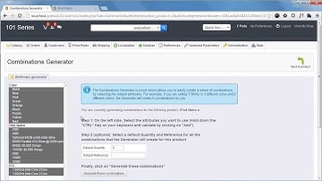 Prestashop Attributes Combinations