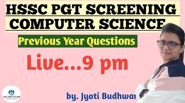 HSSC PGT Screening Computer Science Previous Year Question I UGC NET GYAN Computer Science