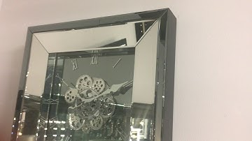 Arctic Noir 60cm Smoked Mirrored Wall Clock With Moving Gears