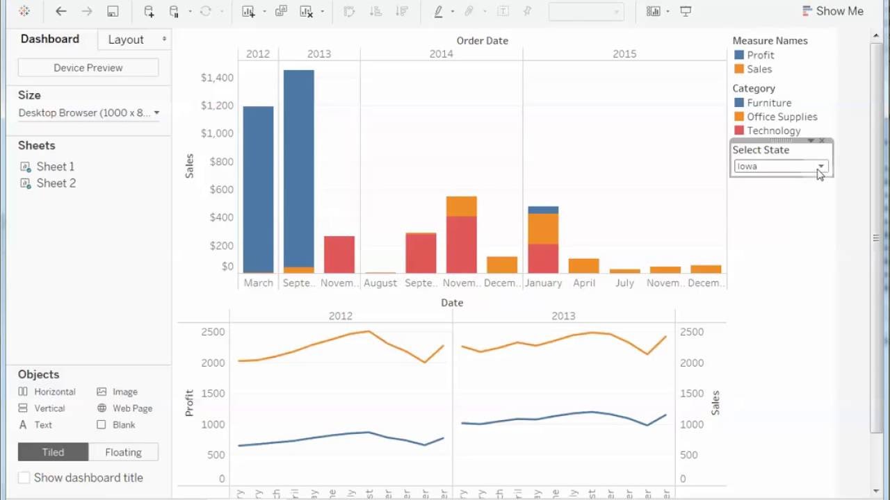 Tableau Multiple Charts In One Worksheet