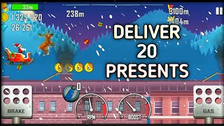 How to complete deliver 20 presents in Hill climb recing. screenshot 2