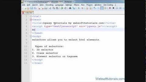 jquery tutorials for beginners - 6 - Introduction to jquery selectors