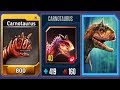 CARNOTAURUS - Jurassic World The Game Vs Jurassic World Alive Vs Jurassic Park Builder