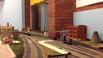 HO Climax switching tracks with empty log train