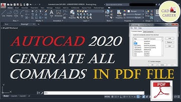 Generate AutoCAD All Commands in PDF File | Autocad AliasEdit | AutoCAD 2020 All Commands in PDF