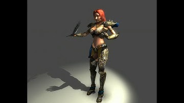3DModels-Textures: Animated Female Warrior Character