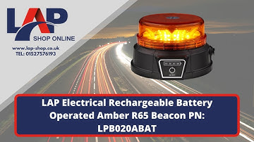 LAP Electrical Rechargeable Battery Operated Amber R65 Beacon PN: LPB020ABAT - LAP-shop