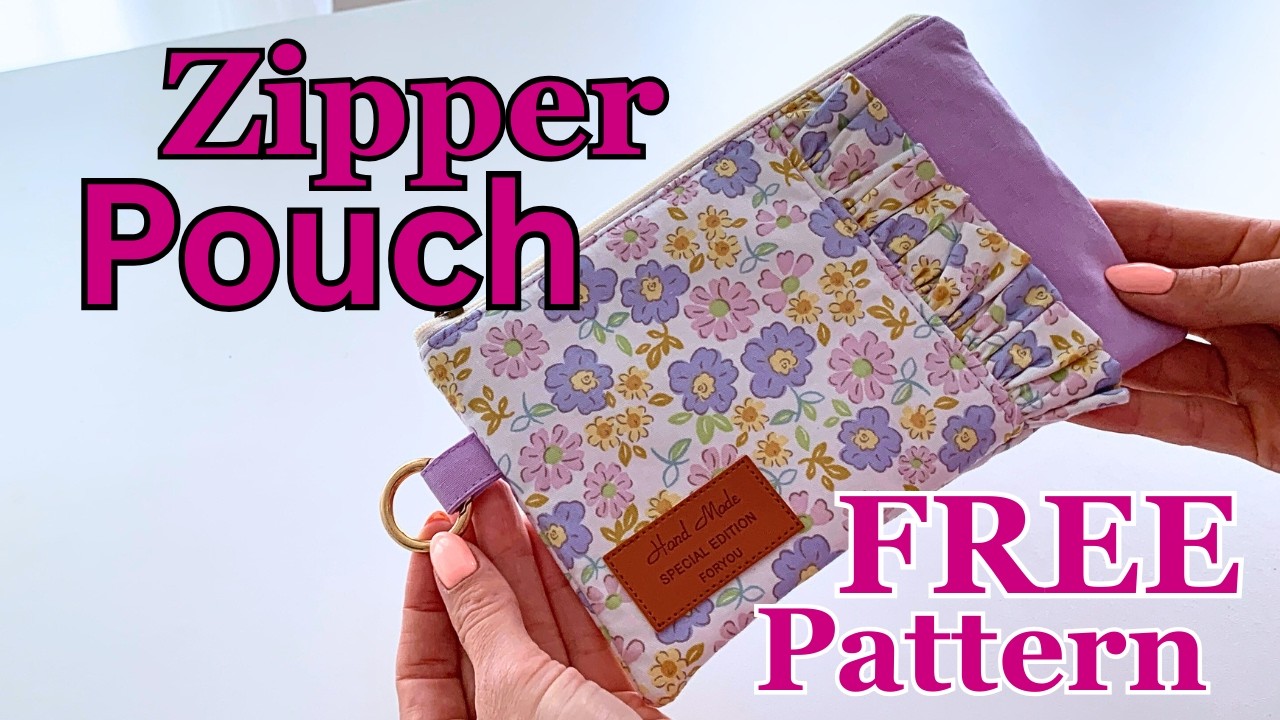 How to make  Easy Zipper Pouch With Ruffle– Step-by-Step Sewing Tutorial
