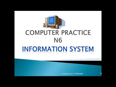 Computer Practice N6- Information System By: Dr. G.P Mbambo - YouTube