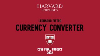 CS50 Final Project - Currency Converter