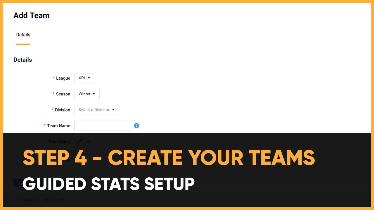 Setup Stats Guided Stats Setup: Step 4 - Create Your Teams - YouTube