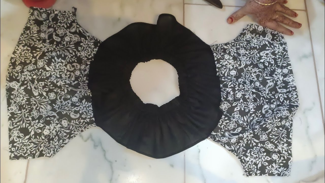 Round yoke baby girl frock cutting and stitching || 6 month baby girl frock tutorial