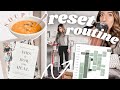 SUNDAY RESET ROUTINE | cleaning, meal prep, organizing my planner & new books!