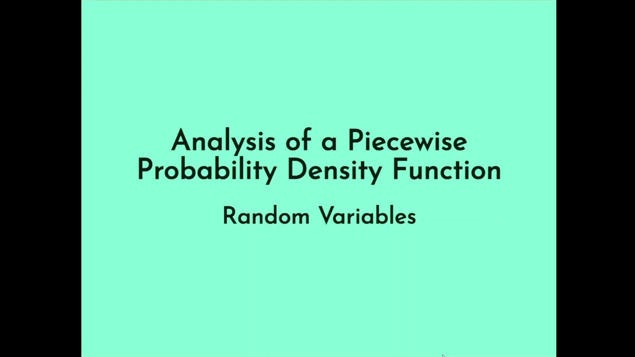 Analysis of a Piecewise Probability Density Function - YouTube