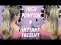 How To Get The Perfect High Ponytail + INSTANT FACELIFT!!! Includes A Rope Twist Braid Tutorial!