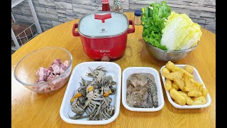 湛江家庭周末日常｜日常买菜，吃排骨海鲜火锅，喝晚茶