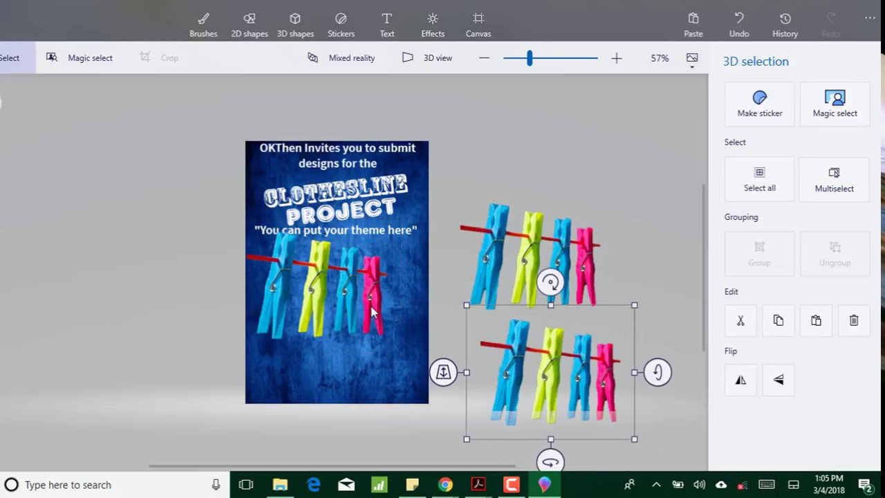 How To Create A Poster In Microsoft 3d Paint In Under 10minutes Youtube
