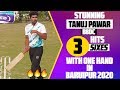 Tanuj pawar tennis cricket one hand six hitting in baruipur 2020  tanuj pawar one hand six