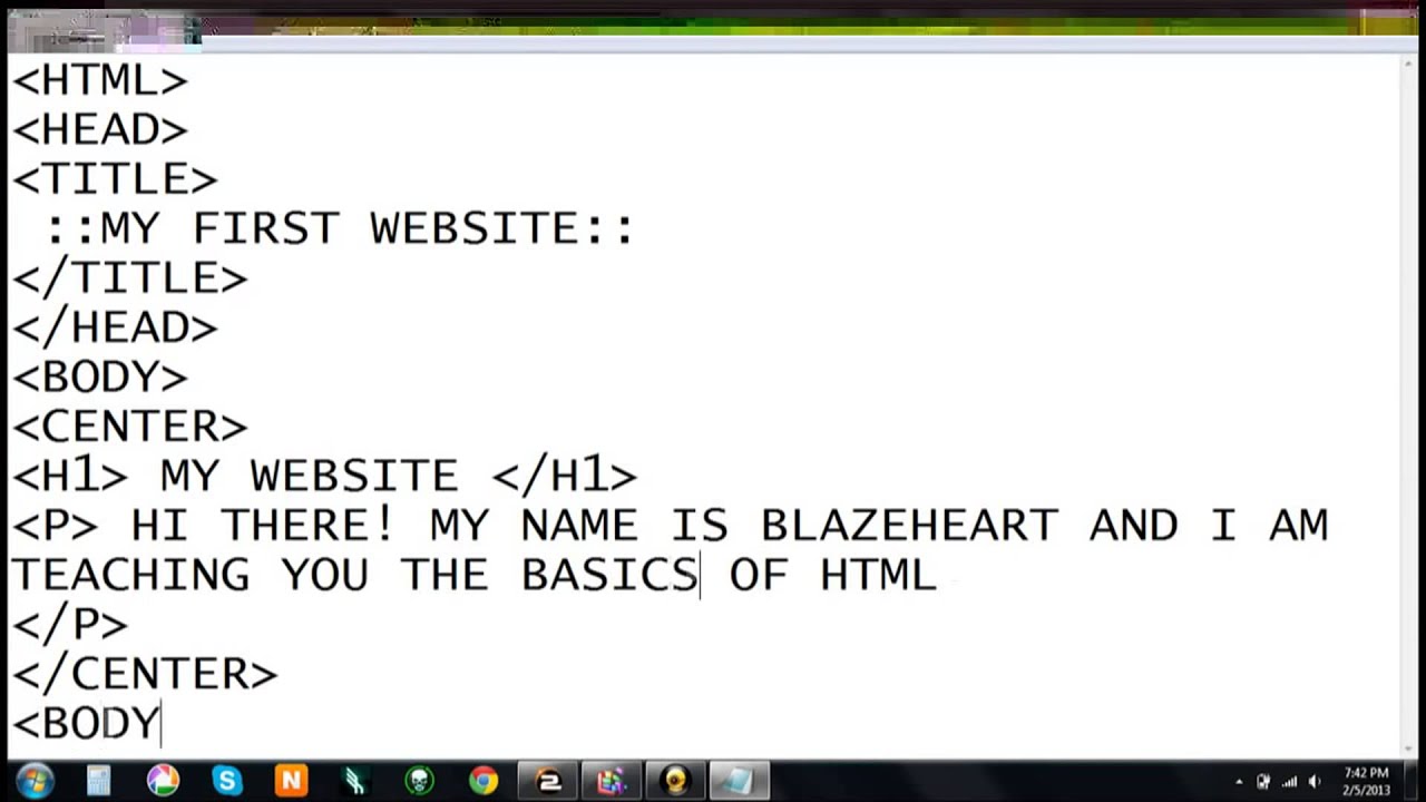 write websites in html