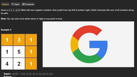 Minimum Path Sum in JavaScript | Dynamic programming | Leetcode 64 medium |Programming Pixels| FAANG