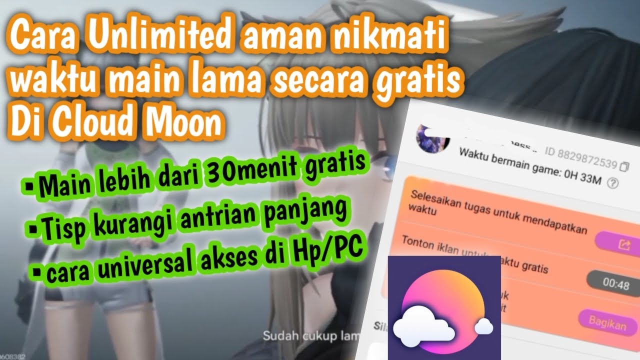 CARA MAIN GAME BERAT DI HP KENTANG! Review Cloud Moon & Tips Unlimited Waktu Gratisan 🔥