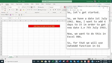 Add number of days to a date in Excel VBA